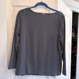 Anne Klein navy and white long sleeve shirt -Size L